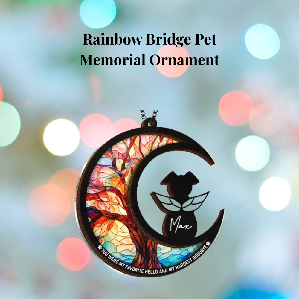 Rainbow Bridge pet memorial ornament for pet lovers